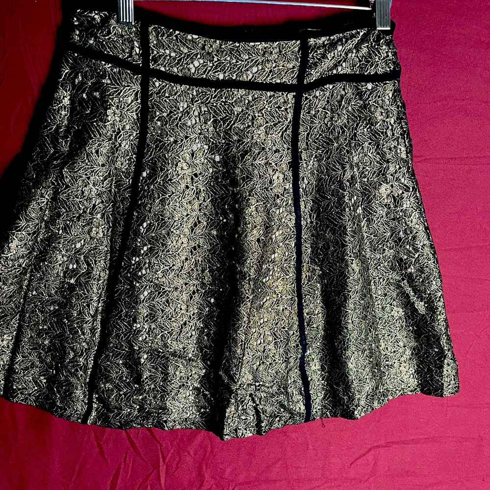 Ark & Co Black And Gold Metallic Mini Skirt